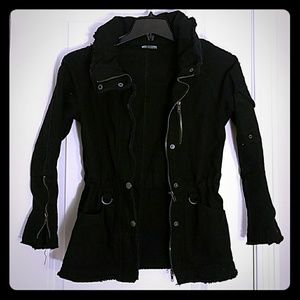 Black denim spring jacket